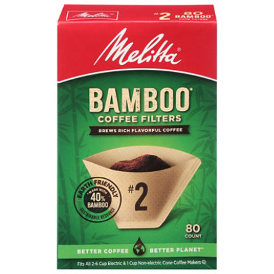 Melitta Coffee Filters Cone Bamboo No. 2 80 Count Safeway