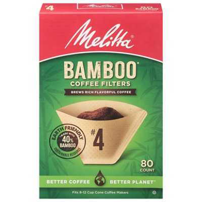 Melitta Coffee Filters Cone Bamboo No. 4 - 80 Count