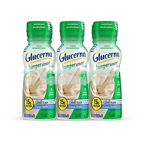 Glucerna Hunger Smart Diabetes Nutritional Shake Ready To Drink Homemade Vanilla - 6-10 Fl. Oz.