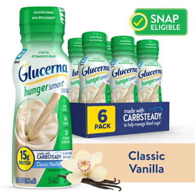 Glucerna Hunger Smart Diabetes Nutritional Shake Ready To Drink Homemade Vanilla - 6-10 Fl. Oz. - Image 1