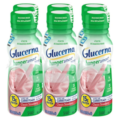 Glucerna Hunger Smart Diabetes Nutritional Shake Ready To Drink Creamy Strawberry - 6-10 Fl. Oz. - Image 4
