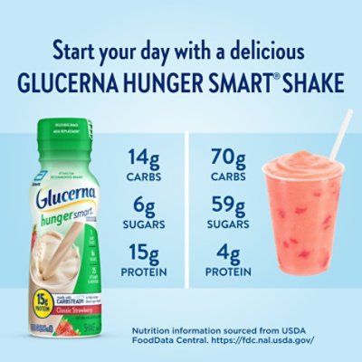 Glucerna Hunger Smart Diabetes Nutritional Shake Ready To Drink Creamy Strawberry - 6-10 Fl. Oz. - Image 4