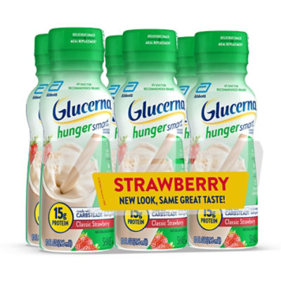 Glucerna Hunger Smart Diabetes Nutritional Shake Ready To Drink Creamy Strawberry - 6-10 Fl. Oz.