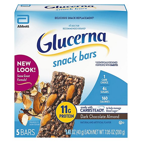Glucerna Snack Bars Dark Chocolate Almond - 5-1.41 Oz