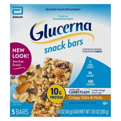 Glucerna Snack Bars Crispy Oats & Nuts - 5-1.41 Oz - Image 3