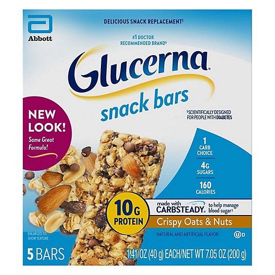 Glucerna Snack Bars Crispy Oats & Nuts - 5-1.41 Oz