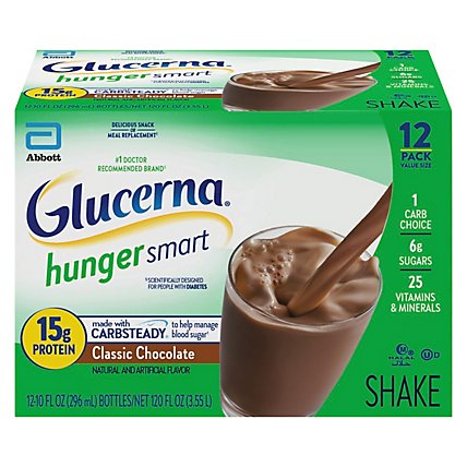 Glucerna Hunger Smart Diabetes Nutritional Shake Ready To Drink Rich Chocolate - 12-10 Fl. Oz. - Image 2