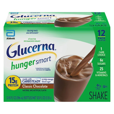 Glucerna Hunger Smart Diabetes Nutritional Shake Ready To Drink Rich Chocolate - 12-10 Fl. Oz.