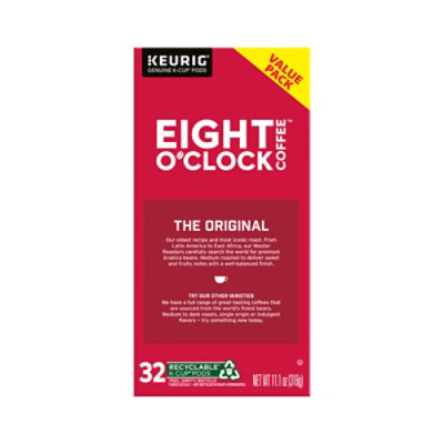 Eight O' Clock The Original Medium Roast Ground Coffee Value Pack K-Cup Pods  - 32 Count - Image 3