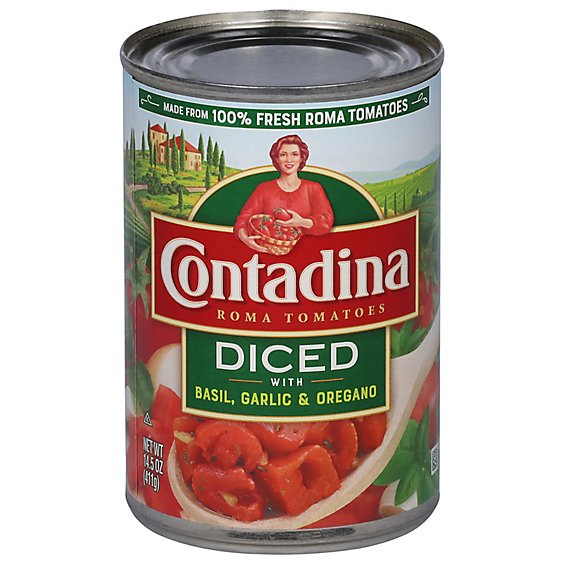 Contadina Tomatoes Roma Style Diced With Italian Herbs - 14.5 Oz