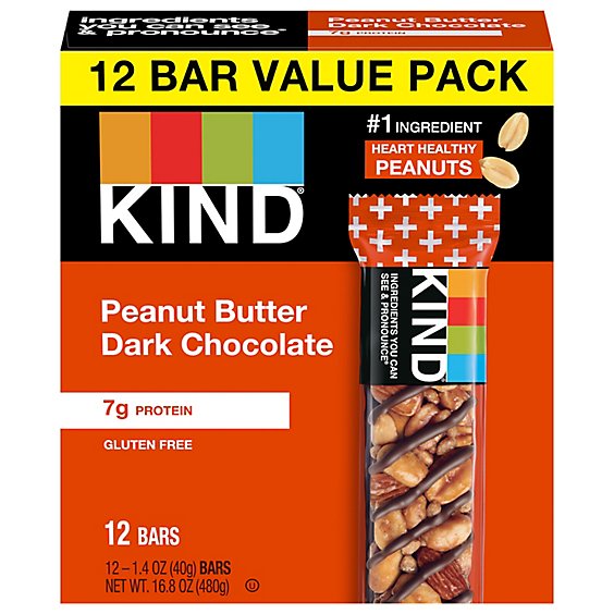 KIND Bar Peanut Butter Dark Chocolate - 12-1.4 Oz