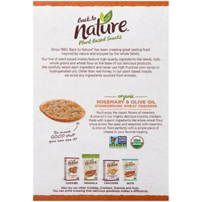 back to NATURE Organic Crackers Stoneground Wheat Rosemary Olive Oil - 6 Oz - Image 5