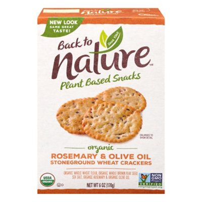 back to NATURE Organic Crackers Stoneground Wheat Rosemary Olive Oil - 6 Oz - Image 2