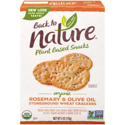 back to NATURE Organic Crackers Stoneground Wheat Rosemary Olive Oil - 6 Oz - Image 1