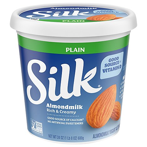 Silk Yogurt Alternative Plain Almond Milk - 24 Oz