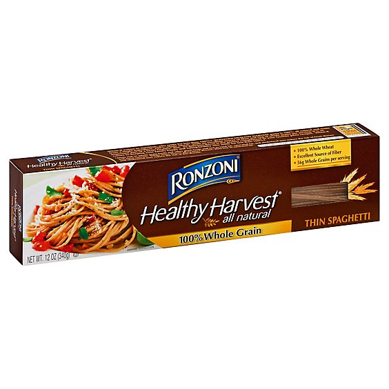 Ronzoni Healthy Harvest Pasta Whole Grain Thin Spaghetti - 12 Oz
