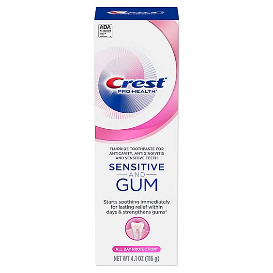 Crest Pro Health Sensitive & Gum All Day Protection Anticavity Fluoride Toothpaste - 4.1 Oz