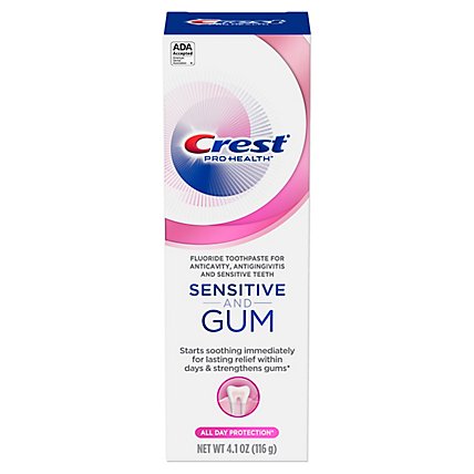 Crest Pro Health Sensitive & Gum All Day Protection Anticavity Fluoride Toothpaste - 4.1 Oz - Image 1