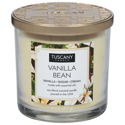 Tuscany Candle Premium Satin Wax Candle Soy Blend Vanilla Bean - 14 Oz - Image 1