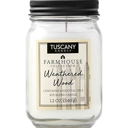 Tuscany Candle Farmhouse Collection Candle Soy Blend Weathered Wood - 12 Oz - Image 2