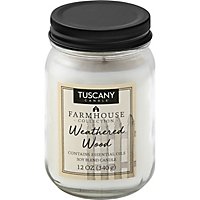 Tuscany Candle Farmhouse Collection Candle Soy Blend Weathered Wood - 12 Oz - Image 1