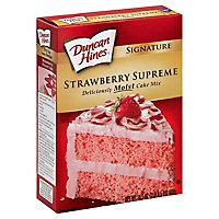 Duncan Hines Signature Cake Mix Strawberry Supreme - 16.5 Oz - Image 1