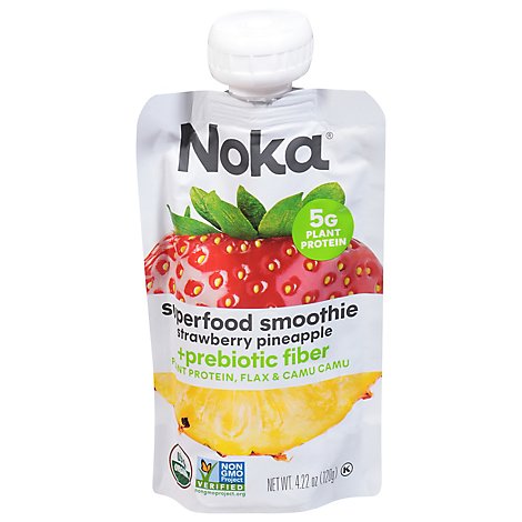 Noka Superfood Smoothie Organic Strawberry Pineapple - 4.22 Oz
