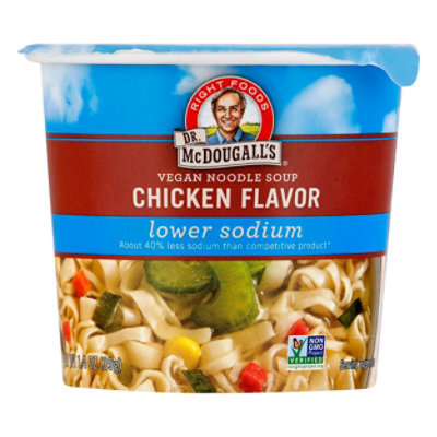 Dr McDougalls Vegan Noodle Soup Low Sodium Chicken - 1.4 Oz