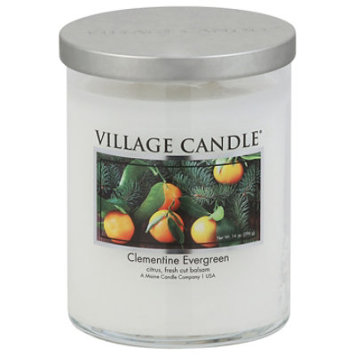 Village Pillar Clemantine Evergreen - 18 Oz