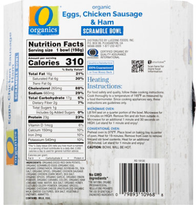 O Organics Scramble Bowl Egg Chicken Sausage Ham - 7 Oz - Image 6