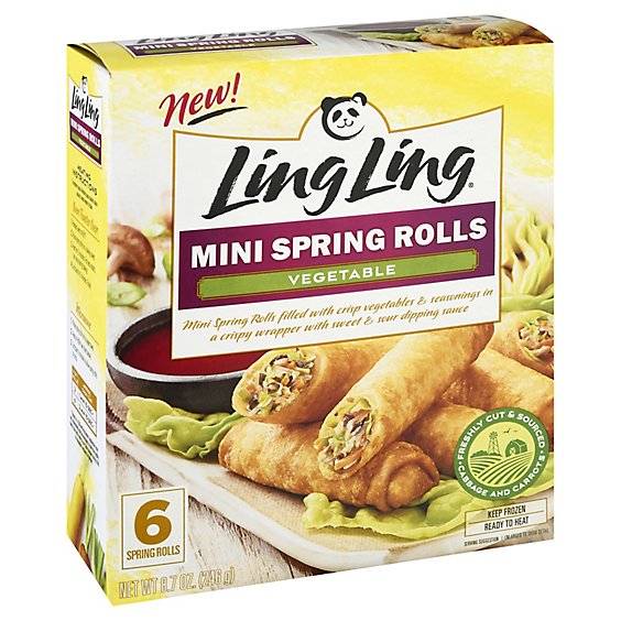 Ling Ling Spring Rolls Mini Vegetable 6 Count - 8.7 Oz