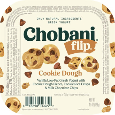 Chobani Flip Chocolate Chip Cookie Dough Low-Fat Greek Yogurt - 4.5 Oz - Image 2