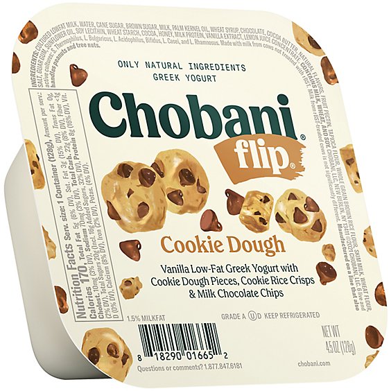 Chobani Flip Low-Fat Greek Yogurt Cookie Dough - 4.5 Oz