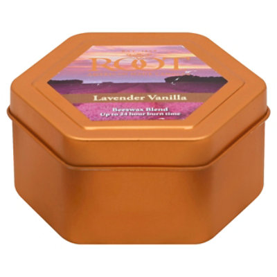 Root Candle Beeswax Blend Lavender Vanilla Traveler Tin 4 Ounce - Each