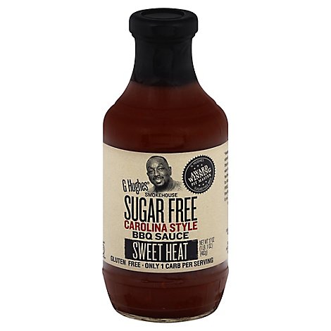 G Hughes Sauce Bbq Sugar Free Carolina Style Sweet Heat - 17 Oz