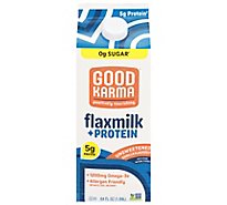 Good Karma Flaxmilk Omega 3 + Protein Unsweetened Vanilla Half Gallon - 1.89 Liter