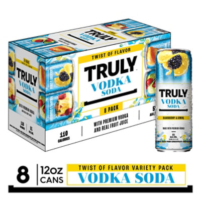 TRULY Twist of Flavor Vodka Soda Variety Pack Cans - 8-12 Fl. Oz.
