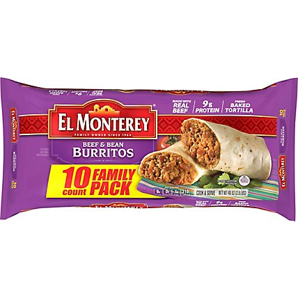 El Monterey Beef & Bean Burritos - 10 Count - Image 2