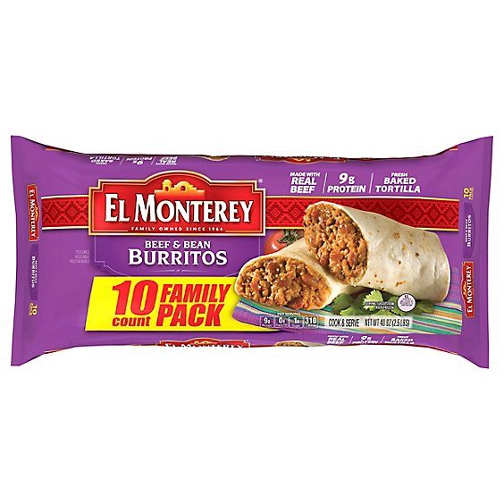 El Monterey Beef & Bean Burritos - 10 Count