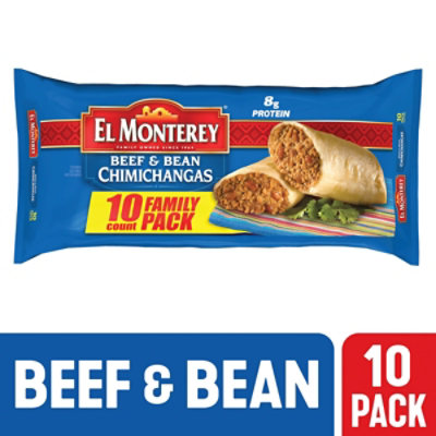 El Monterey Beef & Bean Chimichangas Family Size 10 Count - 40 Oz -  Pavilions