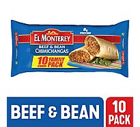 El Monterey Beef & Bean Chimichangas Family Size 10 Count - 40 Oz