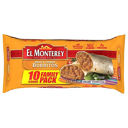 El Monterey Bean & Cheese Burritos Family Size 10 Count - 40 Oz - Image 3