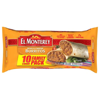El Monterey Bean & Cheese Burritos Family Size 10 Count - 40 Oz - Vons