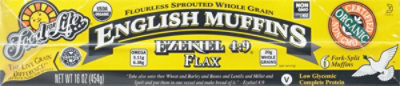 Food for Life Ezekiel 4:9 Bread English Muffins Flax - 16 Oz - Image 5