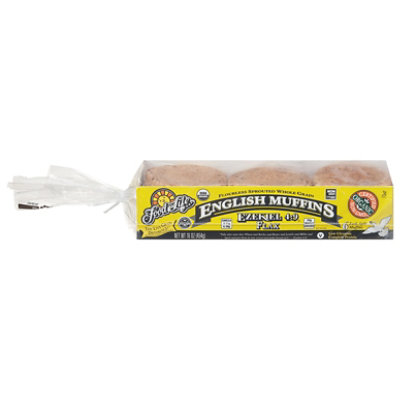 Food for Life Ezekiel 4:9 Bread English Muffins Flax - 16 Oz - Image 1