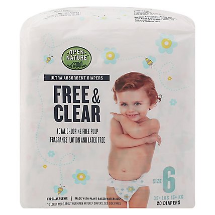 Open Nature Free & Clear Diapers Size 6 - 20 Count - Image 3