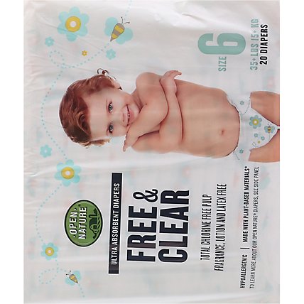 Open Nature Free & Clear Diapers Size 6 - 20 Count - Image 4