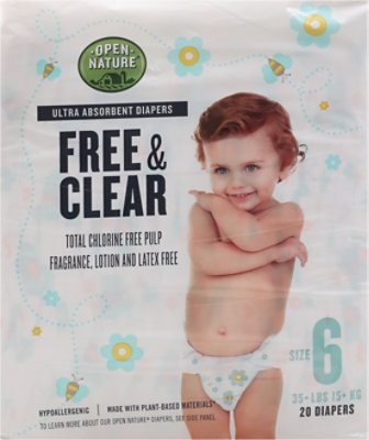 Open Nature Free & Clear Diapers Size 6 - 20 Count - Image 2