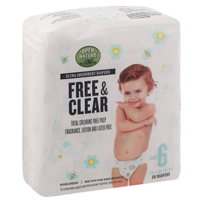 Size 6 Ultra-Absorbent Natural Baby Diapers