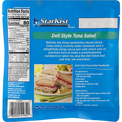 StarKist Tuna Creations Tuna Salad Deli Style Family Size - 11 Oz